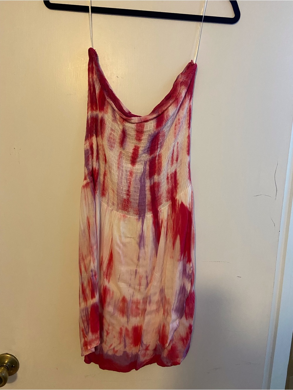 Tie-Dye Pink & White Women’s Swim Coverup Dress